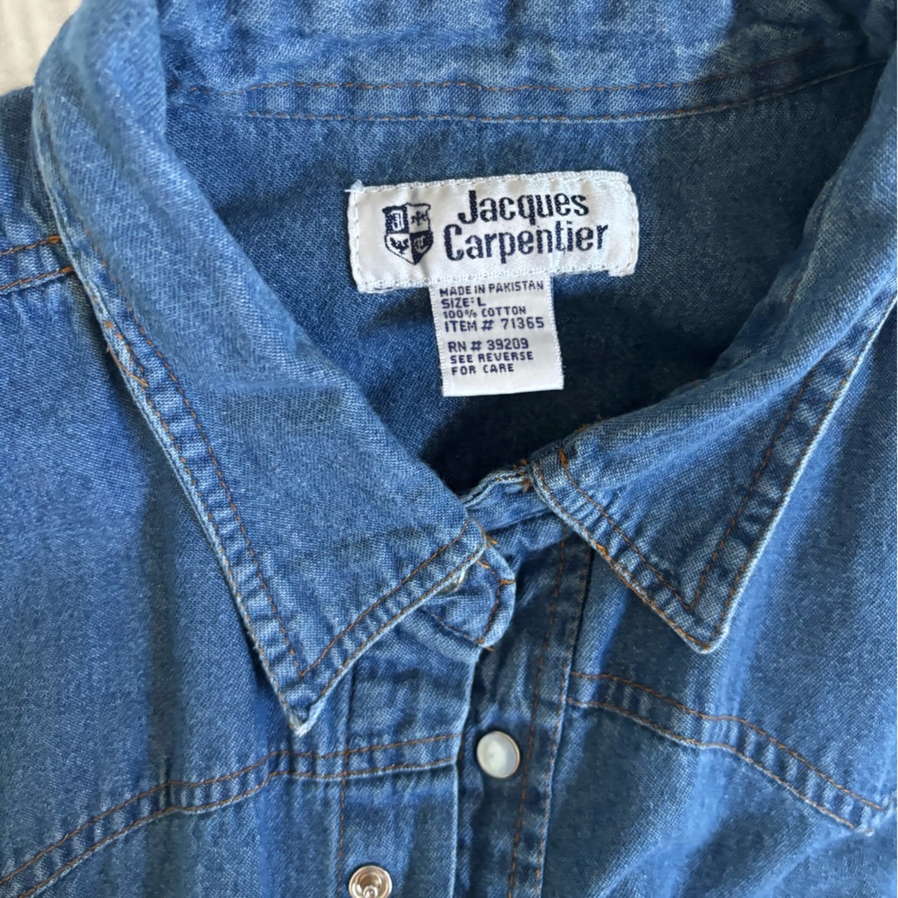 Men's Denim Casual Button Down Shirt